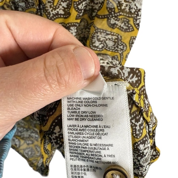 Anthropologie Women’s Bardot Sheer Crochet Sleeve Chiffon Blouse Size 6 - Picture 13 of 16